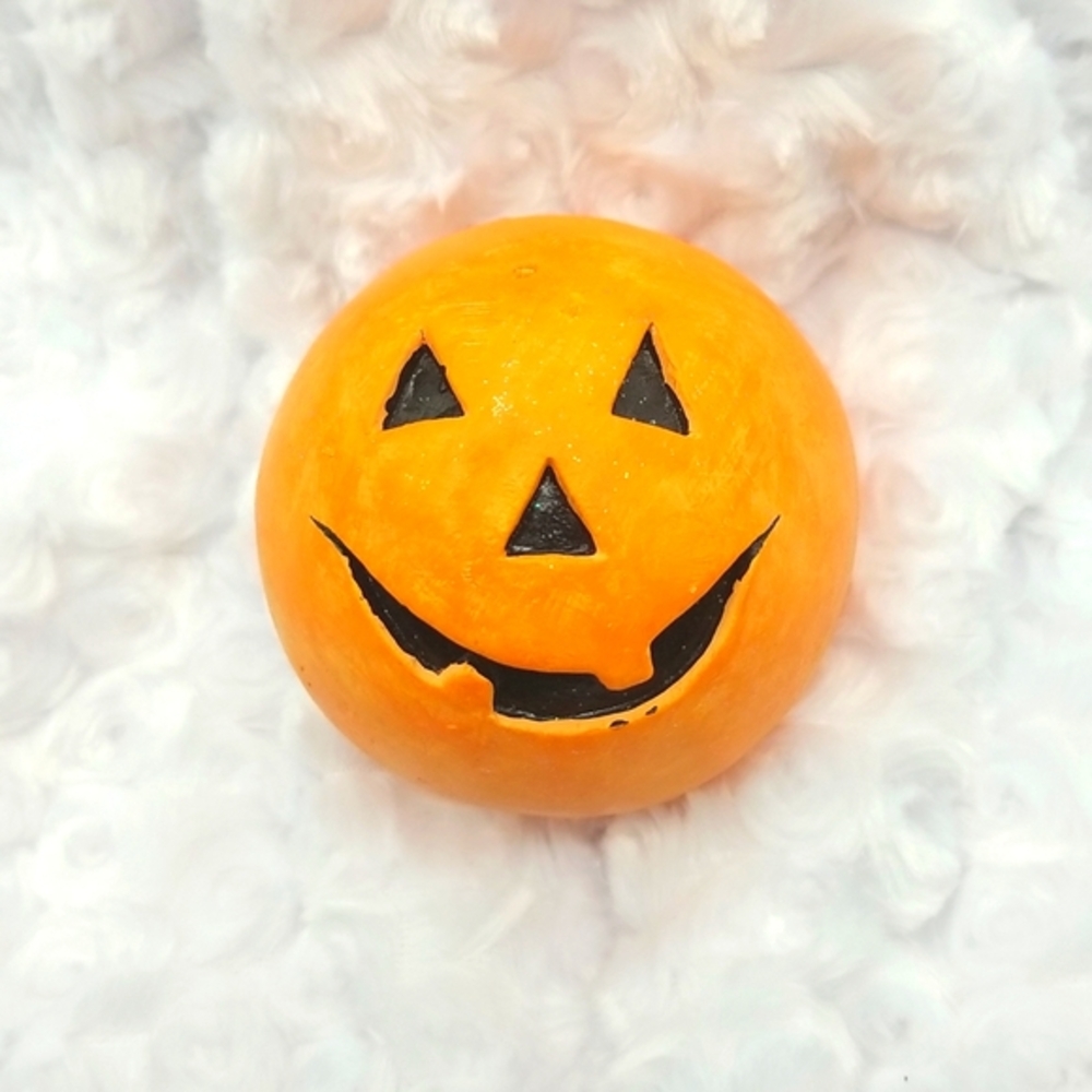 6 Vintage Halloween Decorative Orange & Black Orb Sphere Ball Bowl Filler - Picture 6 of 14
